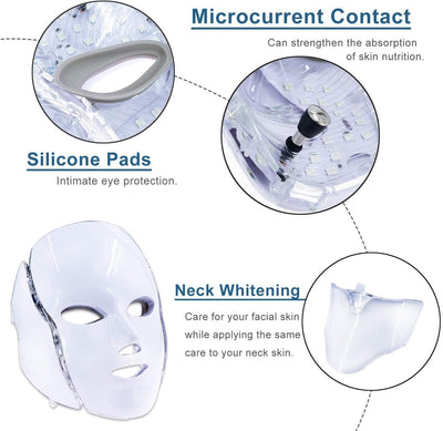 7 Color LED Light Therapy Facial Mask – Anti-Aging, Acne Treatment & Skin Rejuvenation Device